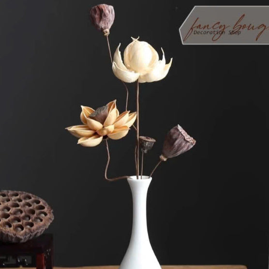 Set Hoa Sen Gỗ Decor Mộc (không bình)