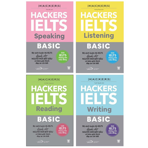 Combo Sách Hackers IELTS Basic - Vững Nền Tảng Bứt Phá 7.0 IELTS (Reading+Listening+Writing+Speaking) - Kèm App