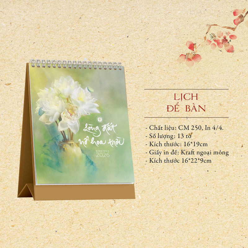 Bộ lịch thư pháp Làng Mai – Bính Ngọ 2026