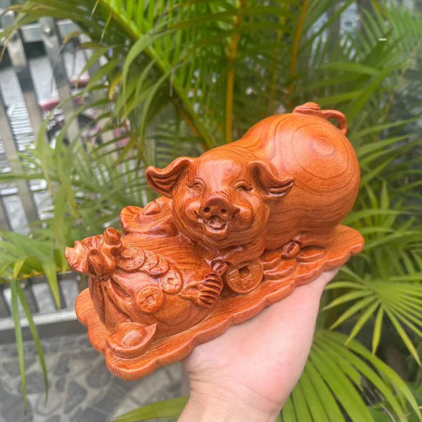 Tượng Con Heo Gỗ Hương