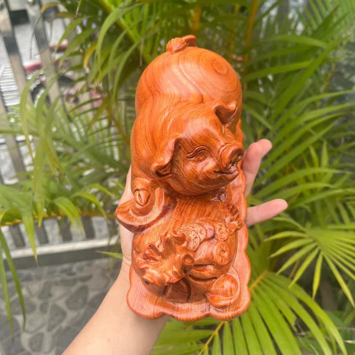 Tượng Con Heo Gỗ Hương
