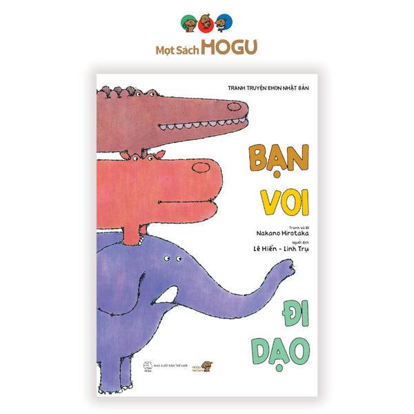 Sách cho bé từ 0 3 tuổi - Nhận biết Động vật, Âm thanh Bạn voi đi dạo (Truyện tranh Ehon Nhật Bản)