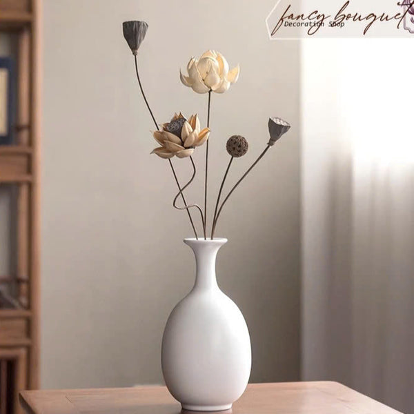 Set Hoa Sen Gỗ Decor Mộc (không bình)
