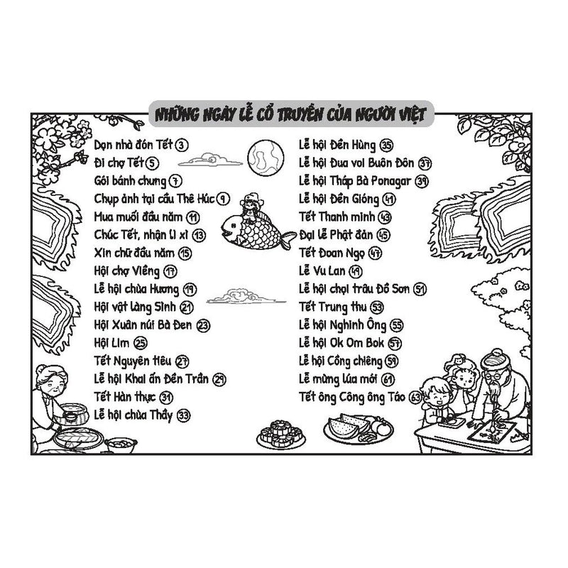 Sách Tô Màu - Tết và Lễ Hội Truyền Thống Việt Nam - MT