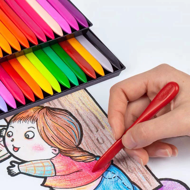 Bộ 12, 24 bút sáp màu hữu cơ an toàn cho bé thỏa sức sáng tạo vẽ tranh
