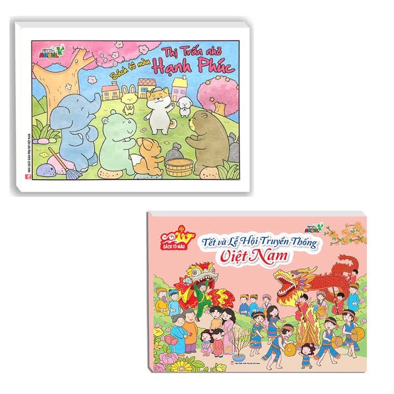 Sách - Combo 2 Cuốn Sách Tô Màu Tết Và Lễ Hội Truyền Thống Việt Nam + Thị Trấn Nhỏ Hạnh Phúc
