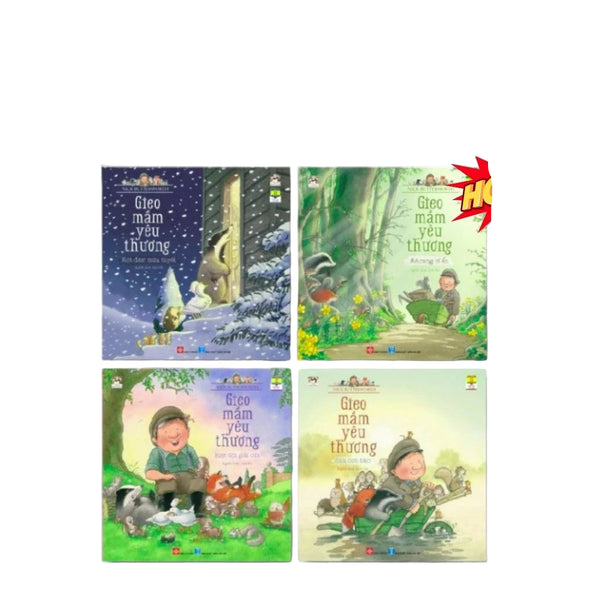 Combo 4 tập Gieo mầm yêu thương dành cho bé 3 - 9 tuổi - Đinh Tị