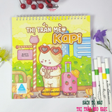 Sách Tô Màu Thị Trấn Mèo Kapi -Lant Tiểu Tranh-Chất Lượng Giấy Cao Cấp-Kèm Quà Tặng