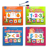 Sách Tự Xoá Thông Minh - Bộ 4 Cuốn -  Toán tư duy, Phép cộng, Phép trừ, Phép so sánh.