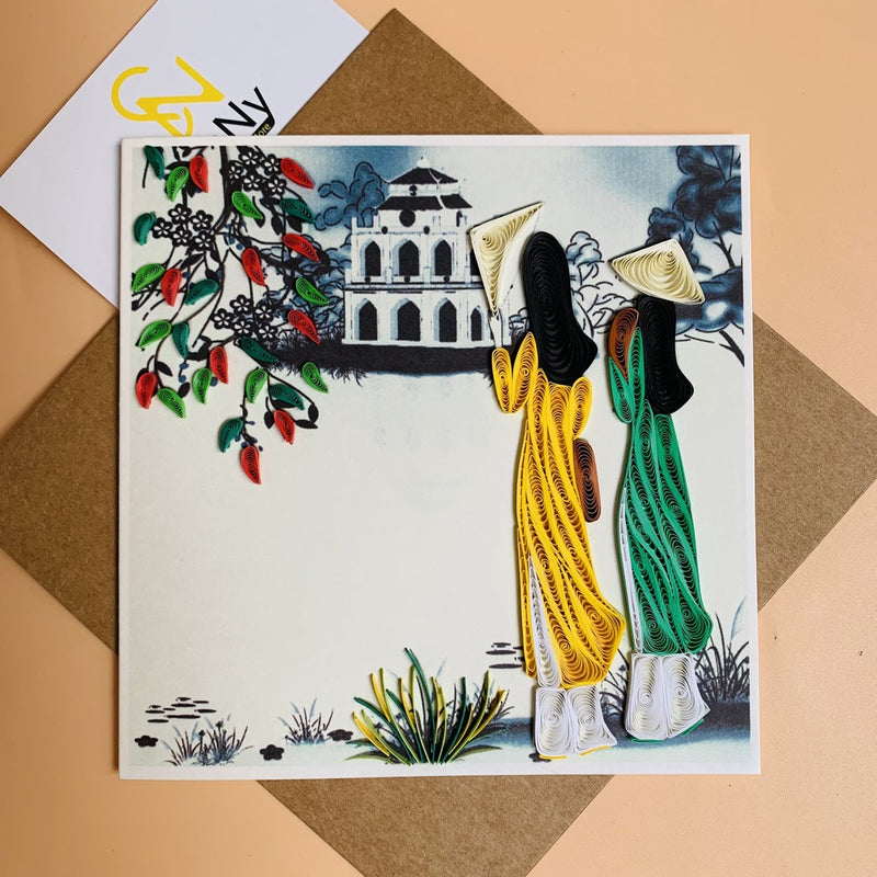 Thiệp Quilling Card giấy xoắn phong cảnh Việt Nam