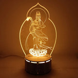 Bộ đèn Led Hình Phật đứng đế gỗ