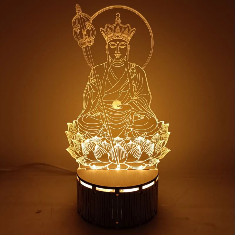 Bộ đèn Led Hình Phật đế gỗ
