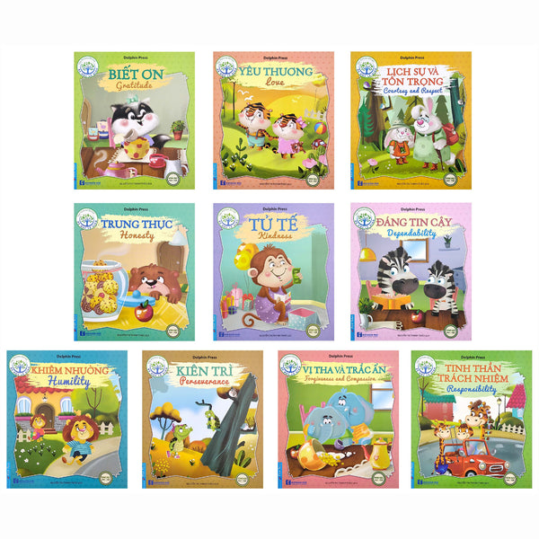 [Song Ngữ Anh - Việt] Sách Bé học lễ giáo - Combo 10 cuốn cho trẻ em từ 6 đến 11 tuổi