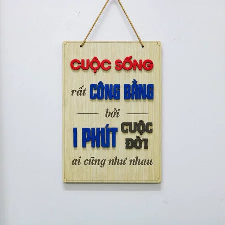 Bảng gỗ khẩu hiệu động lực slogan treo tường decor trang trí cửa hiệu văn phòng công ty, phòng làm việc