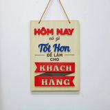 Bảng gỗ khẩu hiệu động lực slogan treo tường decor trang trí cửa hiệu văn phòng công ty, phòng làm việc