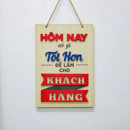 Bảng gỗ khẩu hiệu động lực slogan treo tường decor trang trí cửa hiệu văn phòng công ty, phòng làm việc