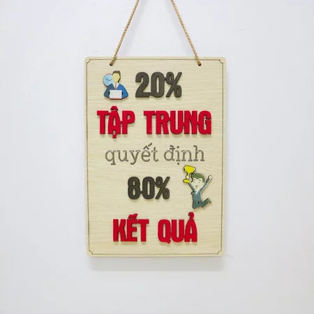 Bảng gỗ khẩu hiệu động lực slogan treo tường decor trang trí cửa hiệu văn phòng công ty, phòng làm việc