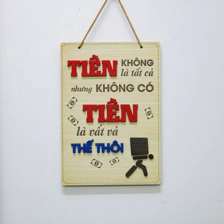 Bảng gỗ khẩu hiệu động lực slogan treo tường decor trang trí cửa hiệu văn phòng công ty, phòng làm việc