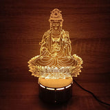 Bộ đèn Led Hình Phật đế gỗ
