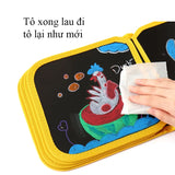 Sổ vẽ tự xóa graffiti phát sáng chất liệu PP cao cấp, chống nước an toàn cho bé