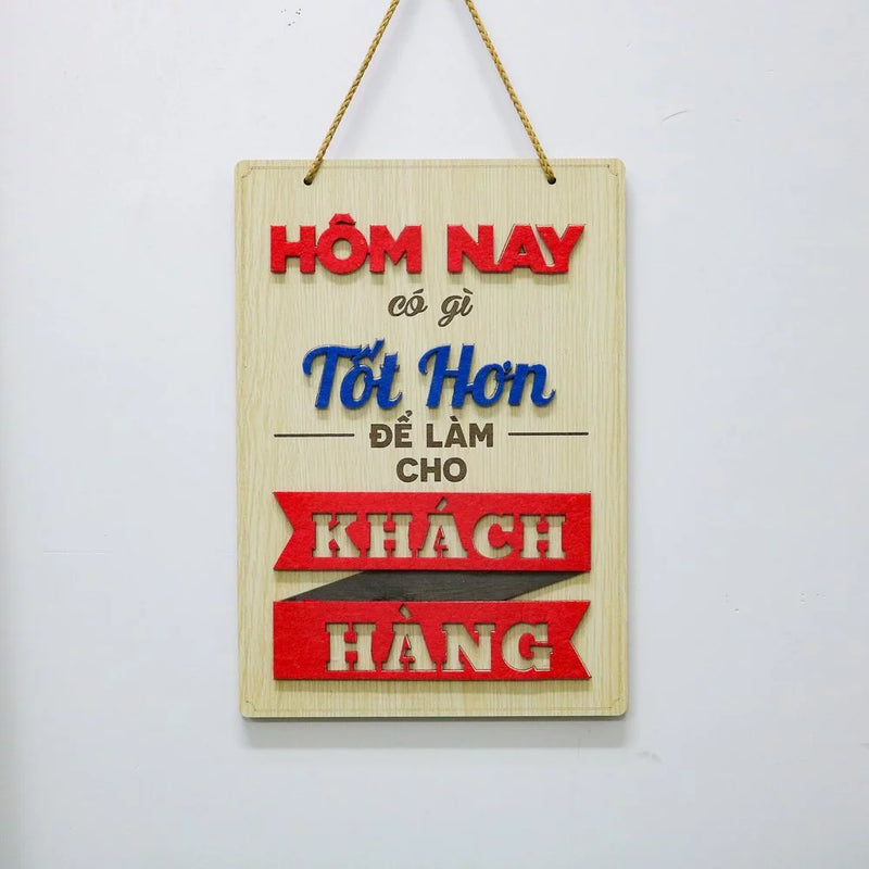 Bảng gỗ khẩu hiệu động lực slogan treo tường decor trang trí cửa hiệu văn phòng công ty, phòng làm việc