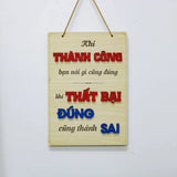 Bảng gỗ khẩu hiệu động lực slogan treo tường decor trang trí cửa hiệu văn phòng công ty, phòng làm việc