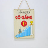 Bảng gỗ khẩu hiệu động lực slogan treo tường decor trang trí cửa hiệu văn phòng công ty, phòng làm việc