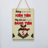 Bảng gỗ khẩu hiệu động lực slogan treo tường decor trang trí cửa hiệu văn phòng công ty, phòng làm việc