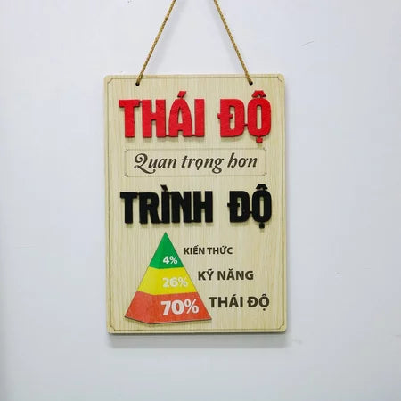 Bảng gỗ khẩu hiệu động lực slogan treo tường decor trang trí cửa hiệu văn phòng công ty, phòng làm việc