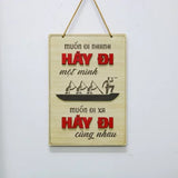 Bảng gỗ khẩu hiệu động lực slogan treo tường decor trang trí cửa hiệu văn phòng công ty, phòng làm việc