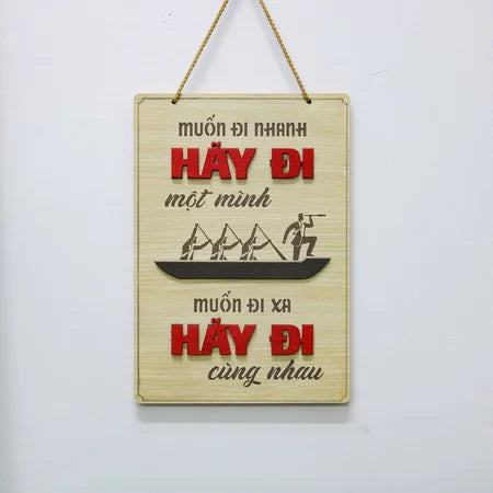 Bảng gỗ khẩu hiệu động lực slogan treo tường decor trang trí cửa hiệu văn phòng công ty, phòng làm việc