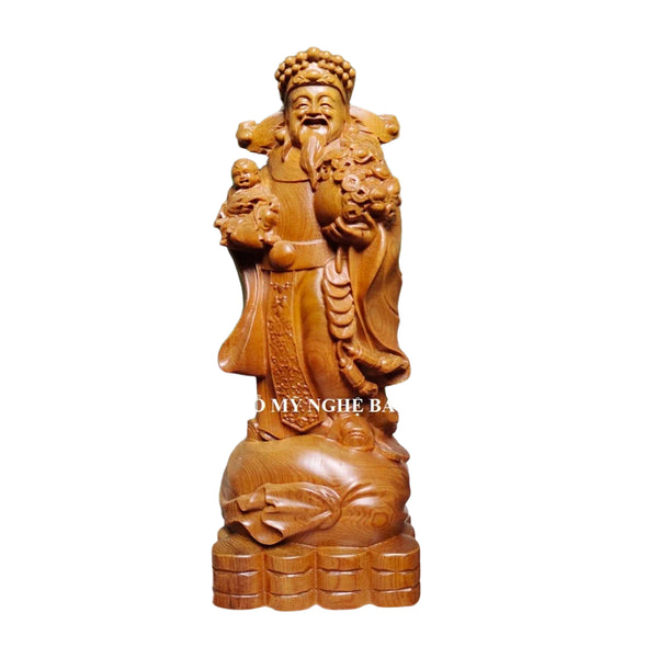 Tượng thần tài nhất phúc gỗ bách