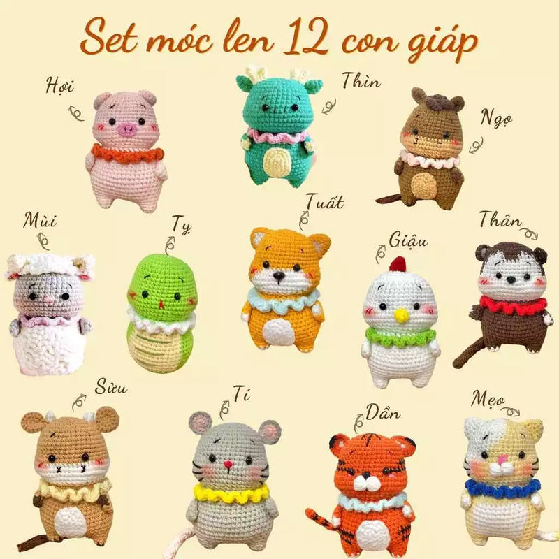 Móc Khoá Len 12 Con Giáp