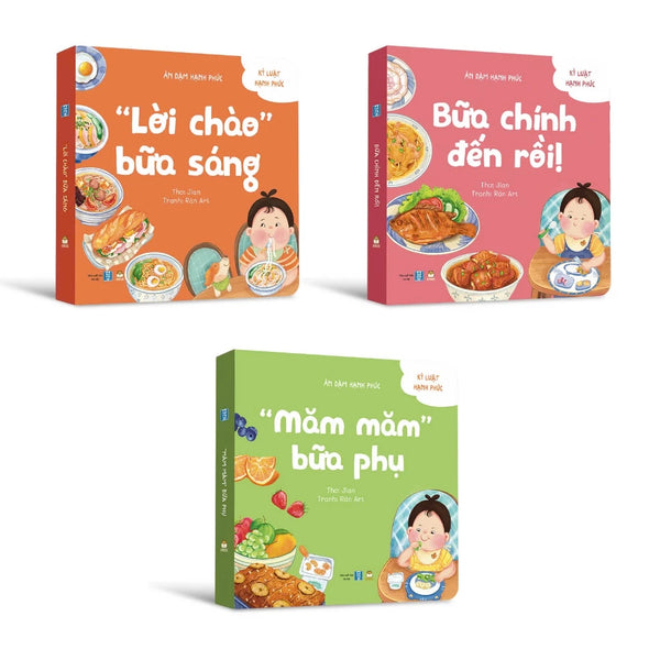 Bộ Bữa ăn hạnh phúc 3 cuốn Bồi cứng - Cho bé 1-5 tuổi