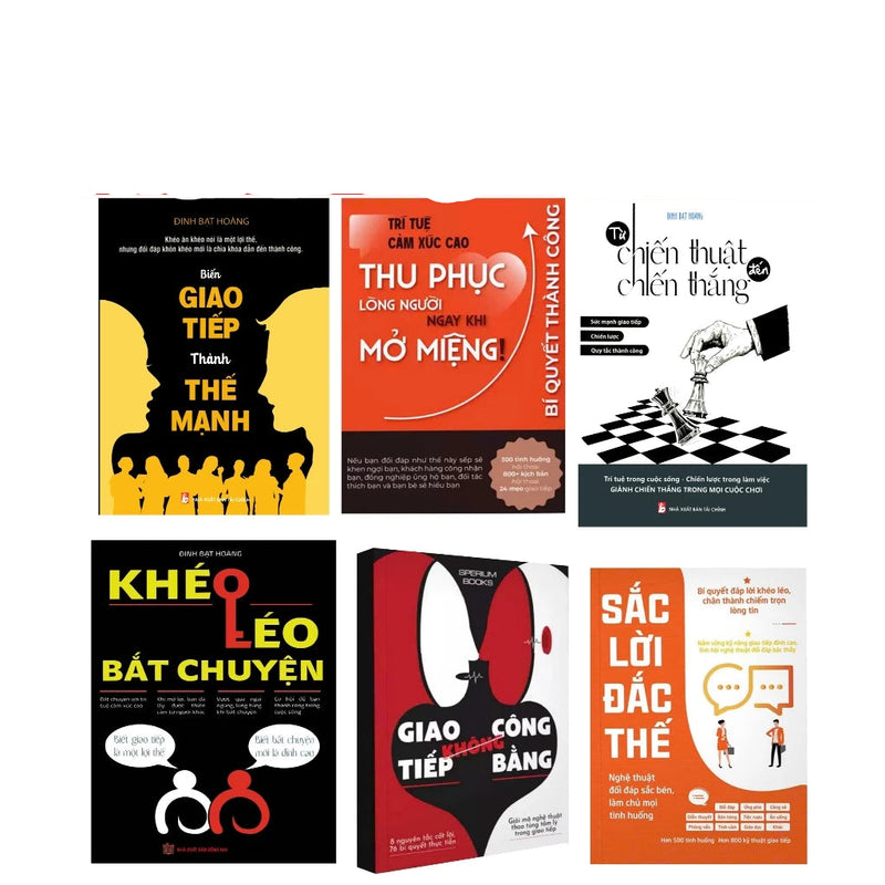 Combo 6 Cuốn: Giao tiếp không công bằng, sắc lời đắc thế, thu phục lòng người,từ chiến thuật tới chiến thắng,biến giao..