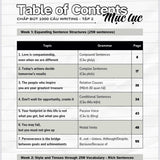 Bộ 2 Sách Chấp Bút 1000 Câu Writing – 60 Ngày Gieo Trồng Tư Duy Writing- Cải Thiện Kỹ Năng Viết [Kèm Audio]