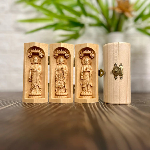 Bộ tượng Phật A di đà- Phật Thích ca- Phật Dược sư