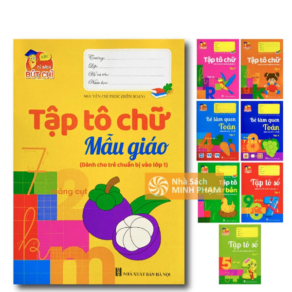 Sách - Bộ 8 Cuốn Luyện Viết Tập Tô Chữ Cho Bé Mẫu Giáo - Chuẩn Bị Cho Bé Vào Lớp 1