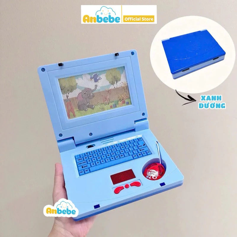 Đồ chơi máy tính laptop ANBEBE cho bé, máy tính bảng có chuột kèm đèn led cho bé từ 2-5 tuổi