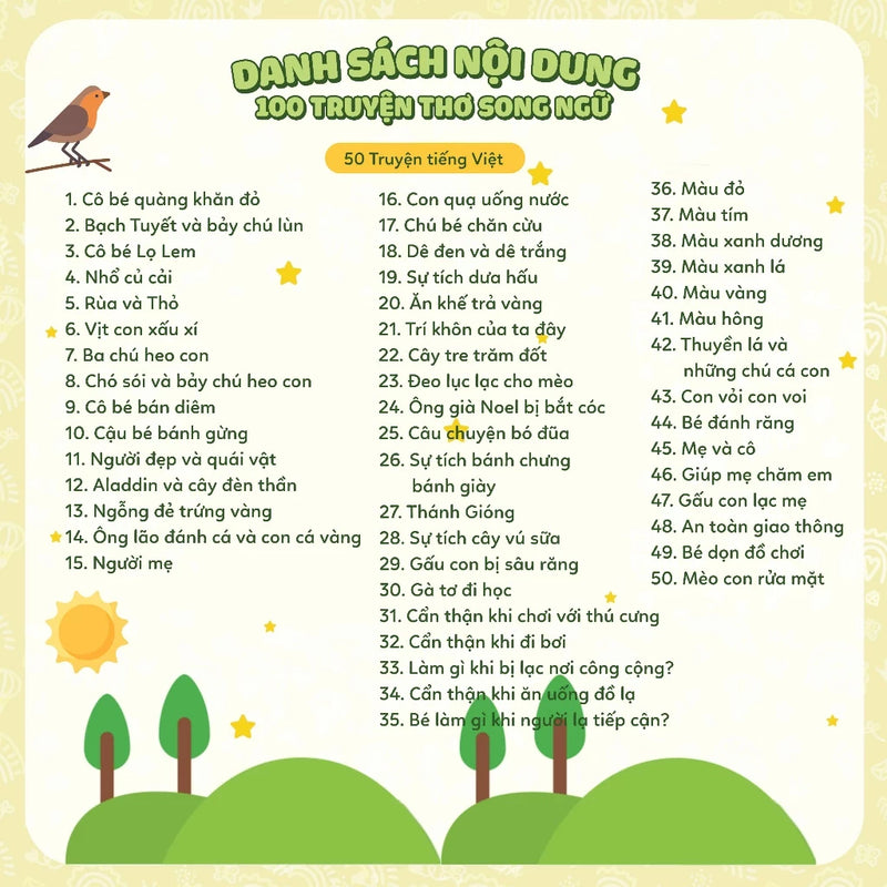 Máy đọc thẻ - máy đọc truyện song ngữ 100 truyện thơ Anh Việt