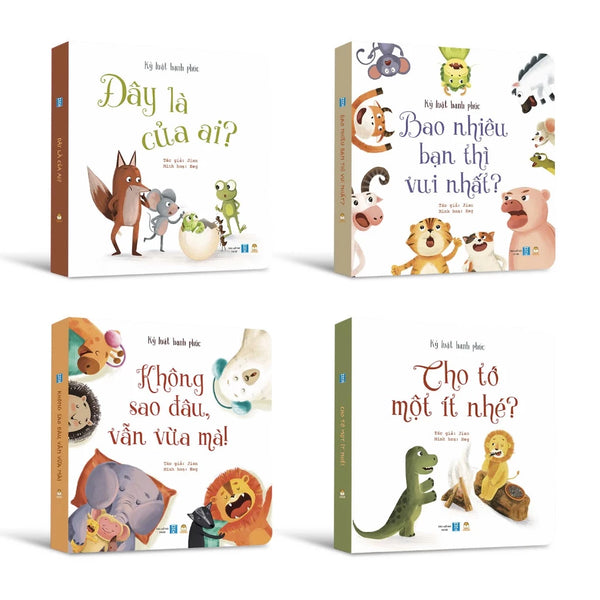 Bộ Kỷ luật hạnh phúc 4 cuốn Bồi cứng - Cho bé từ 1 tuổi - Truyện kể hóm hình, đáng yêu ươm mầm đức tính tốt đẹp