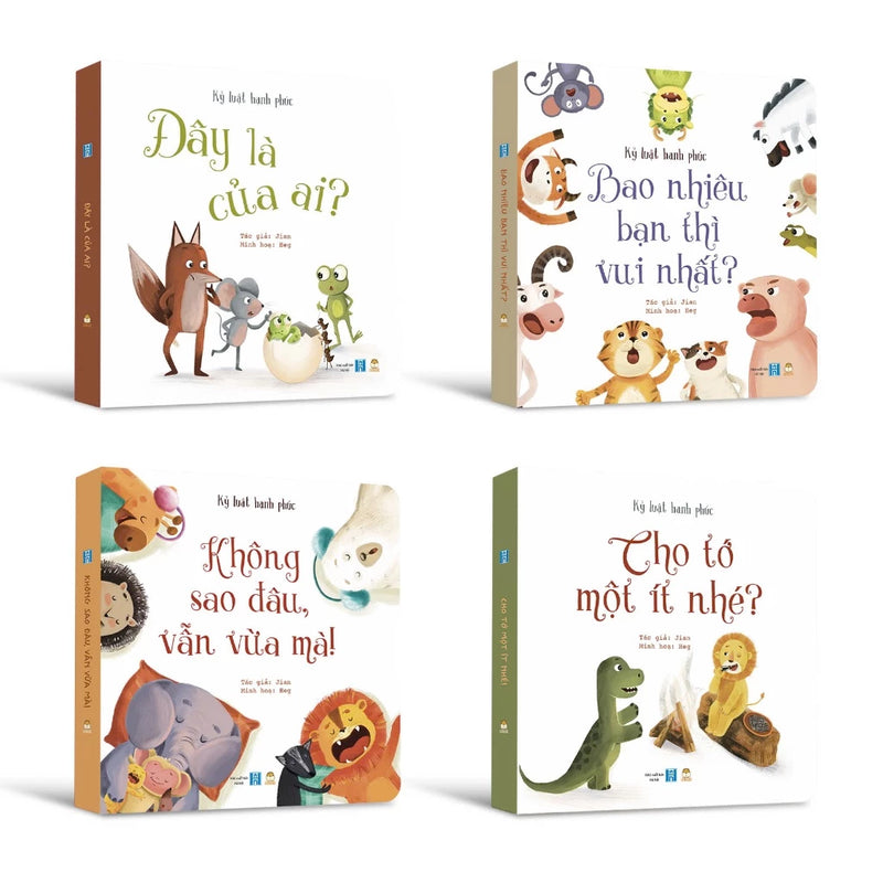 Bộ Kỷ luật hạnh phúc 4 cuốn Bồi cứng - Cho bé từ 1 tuổi - Truyện kể hóm hình, đáng yêu ươm mầm đức tính tốt đẹp
