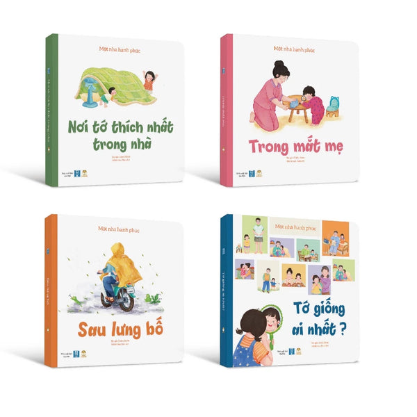 Bộ Một nhà hạnh phúc 4 cuốn bìa cứng - Giúp kết nối tình cảm gia đình cho bé 0-6 tuổ