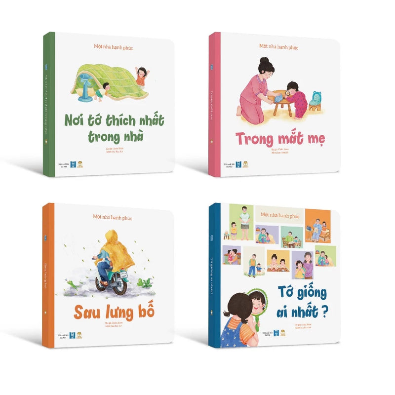 Bộ Một nhà hạnh phúc 4 cuốn bìa cứng - Giúp kết nối tình cảm gia đình cho bé 0-6 tuổ