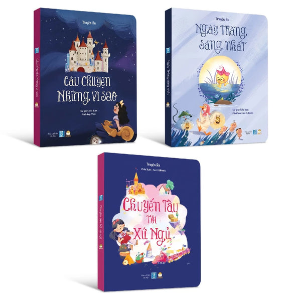 Bộ truyện ru 3 cuốn bồi cứng cho bé 0-6 tuổi - Hành trình nhẹ nhàng đưa con vào giấc ngủ
