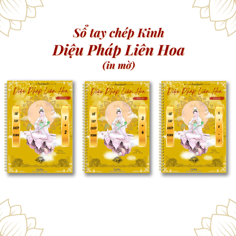 Sổ tay Diệu Pháp Liên Hoa in mờ