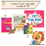 Hộp quà Tết tưng bừng cho bé độ tuổi 5+ gồm sách và set đồ chơi dân gian Ô ăn quan