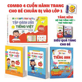 Combo 4 cuốn Hành trang cho bé tự tin vào lớp 1 2025 (Tặng kèm thẻ flash card tiếng việt + thẻ học toán)