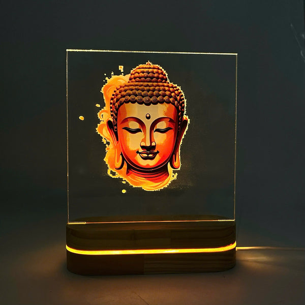 Bộ đèn led đế gỗ Phật