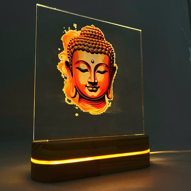 Bộ đèn led đế gỗ Phật